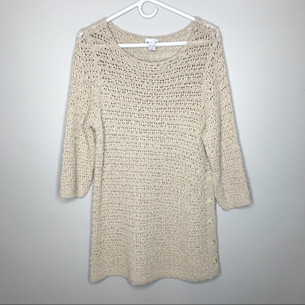 J. Jill Cream Knit Tunic Top